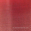 Tela híbrida de aramida de carbono rojo liso de 3k
